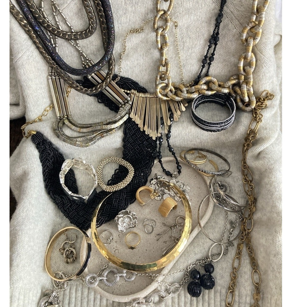 Vintage & Modern Costume Jewelry Lot Curated Collection ALL WEARABLE Runway Glam